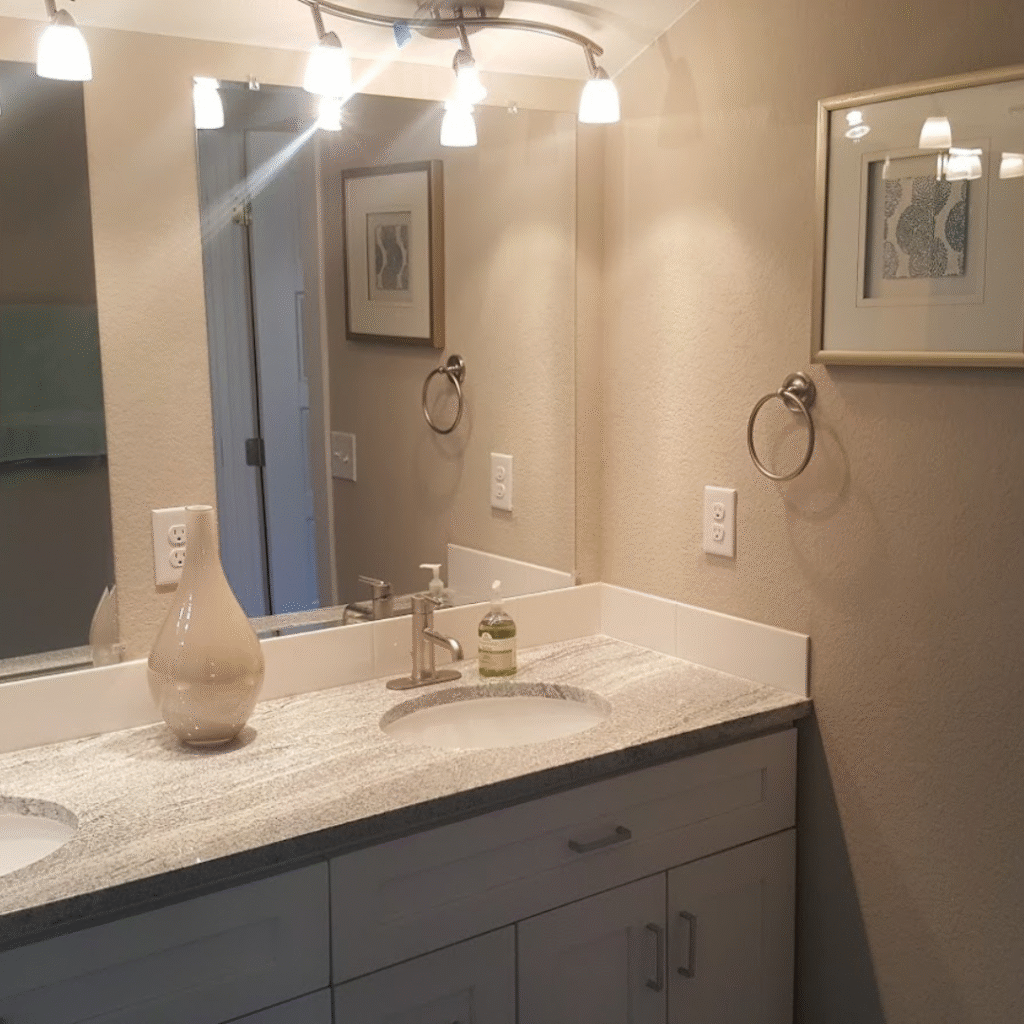 Bathroom vanity remodel and countertop installation in Denver home